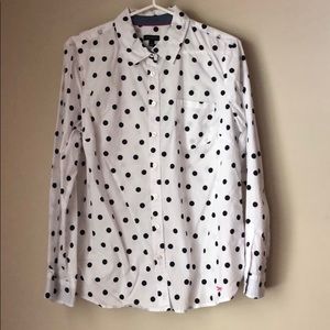 NWOT Talbots polka dot button up